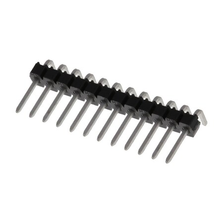 Molex Board Connector, 12 Contact(S), 1 Row(S), Male, Right Angle, 0.1 Inch Pitch, Solder Terminal, Black 901210132
